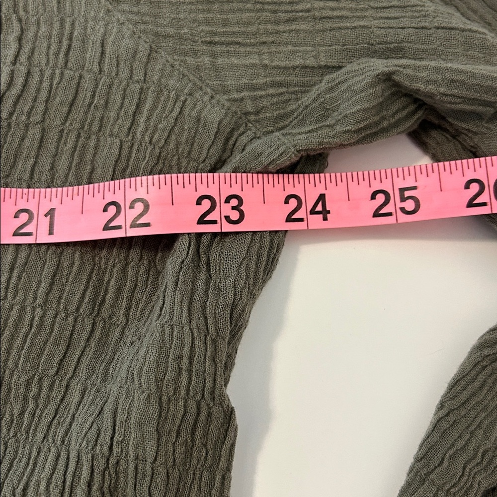 Aerie Dark Olive Long Sleeve Shirt - Picture 6 of 7